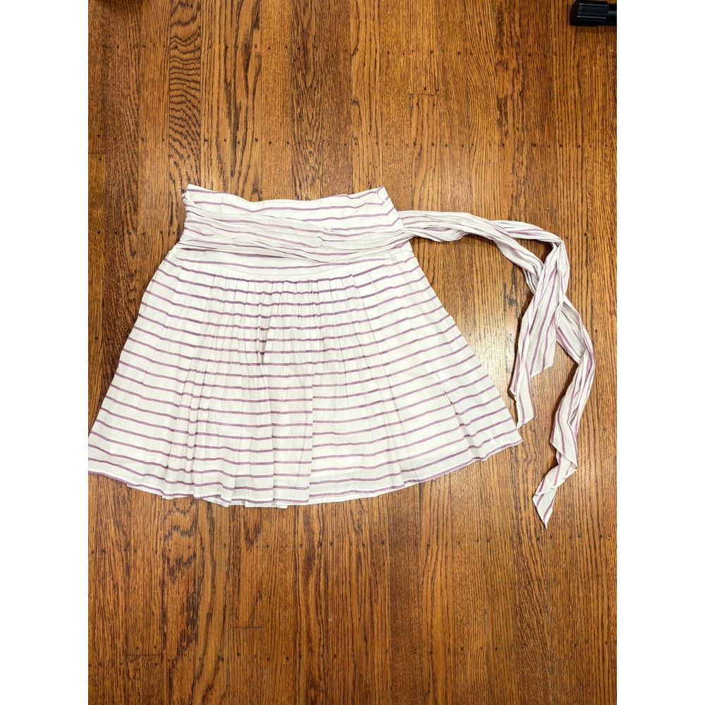 Esprit Purple White Striped Pleated Mini Skirt Tie Waist Y2K Preppy 2